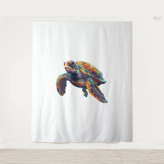Colourful underwater sea turtle dreamlike beautifu tapestry