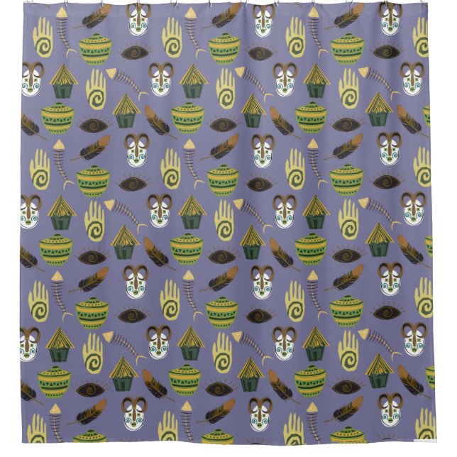 Colourful Uneven Pattern Shower Curtain (Front)