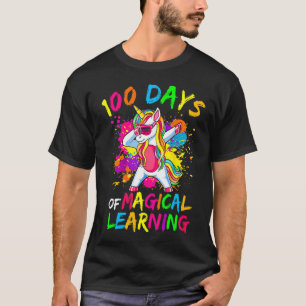 Colourful Unicorn 100 Days of Magical Learning Sc T-Shirt