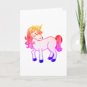 Colourful Unicorn, Birthday Card