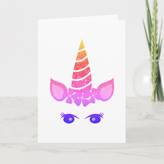 Colourful Unicorn, Birthday Card (Front)