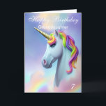 Colourful Unicorn Happy Birthday Granddaughter  Card<br><div class="desc">The Colourful Unicorn Happy Birthday Granddaughter Card features a beautiful unicorn with rainbows and colourful hair wishing your grandchild the best magical birthday ever!</div>