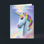 Colourful Unicorn Happy Birthday Granddaughter  Card<br><div class="desc">The Colourful Unicorn Happy Birthday Granddaughter Card features a beautiful unicorn with rainbows and colourful hair wishing your grandchild the best magical birthday ever!</div>