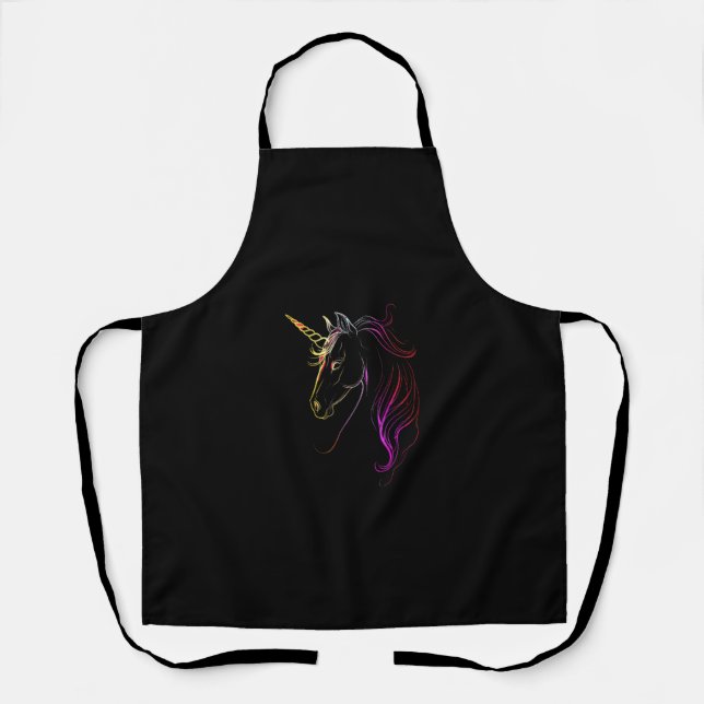 Colourful Unicorn Head Magic Tank Top Apron (Front)