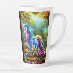 Colourful Unicorn Horse in The Forest-46567 Latte Mug