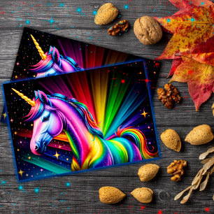 Colourful Unicorn Horse Lovely Stylish Glitter Postcard