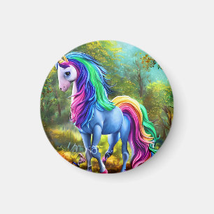 Colourful Unicorn Horse Magnet