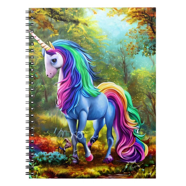 Colourful Unicorn Horse  Notebook (Front)