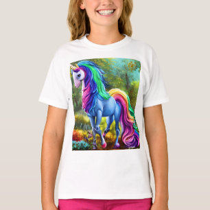 Colourful Unicorn Horse  T-Shirt