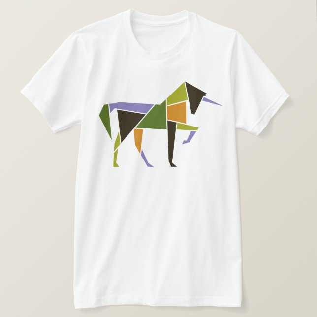 Colourful Unicorn - Modern Abstract Elegant Tangra T-Shirt (Design Front)