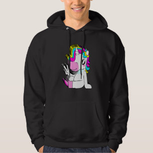 Colourful Unicorn Multilayer Peace Relaxed Cute Ae Hoodie