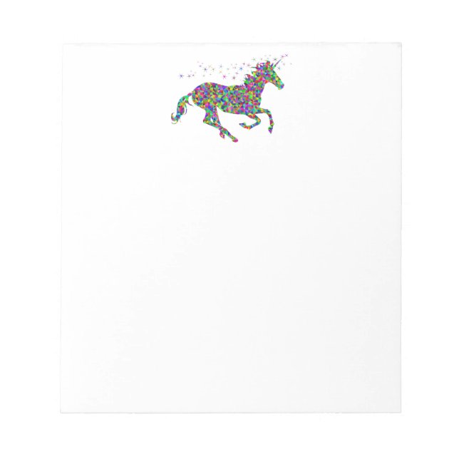 Colourful Unicorn Notepad (Front)