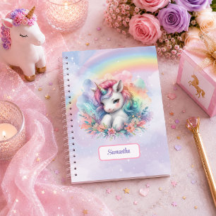 Colourful Unicorn Pastel Magical Girl Birthday Not Notebook