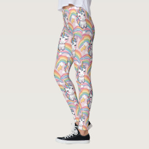 colourful Unicorn rainbow balloon pattern for her Leggings