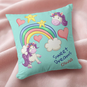 Colourful Unicorn Rainbow Kid's Cushion