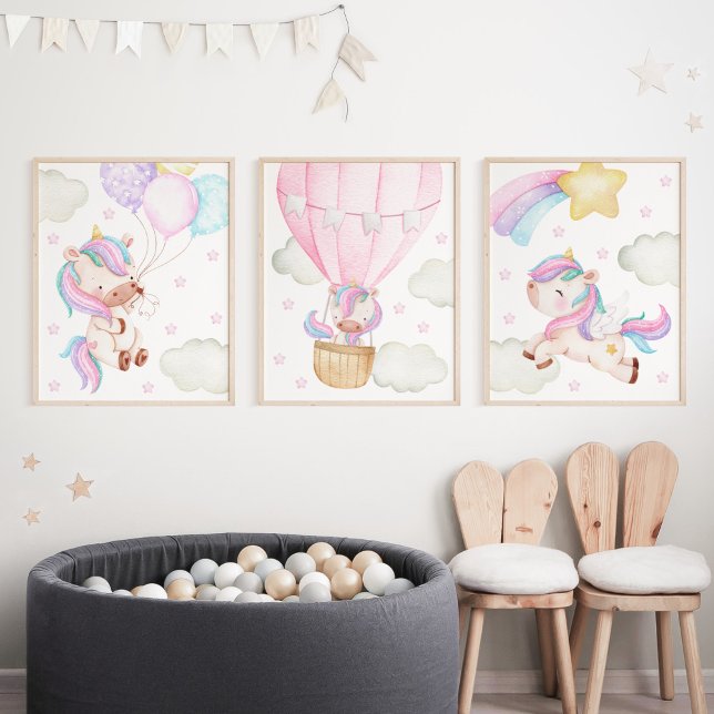 Colourful Unicorn, Rainbow, Stars, Girl Nursery (Creator Uploaded)