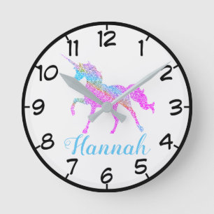 Colourful Unicorn Small Clock