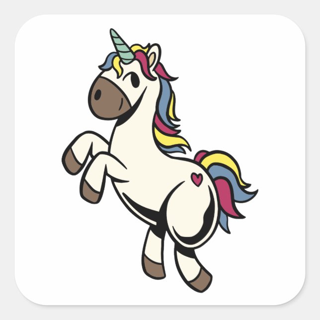 Colourful unicorn Sticker (Front)