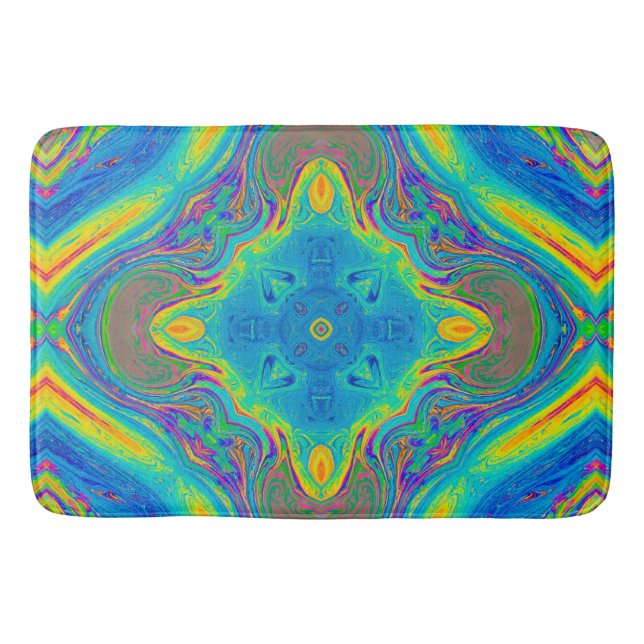 Colourful Unique Abstract Bath Mat (Front)