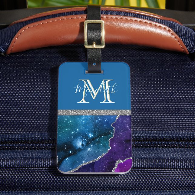 Colourful Unique Custom Lettering Agate Luggage Ta Tag (Front Insitu 2)