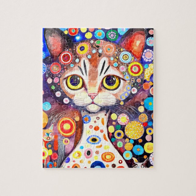 Colourful Unique Kitten Jigsaw Puzzle (Vertical)