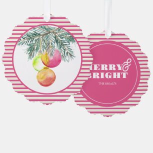Colourful Unique Pink Christmas Tree Decoration Card