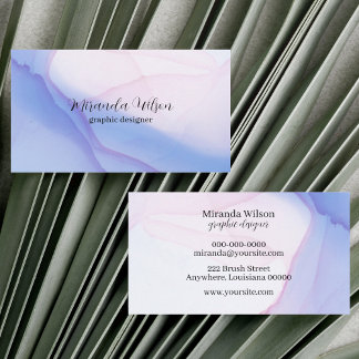 Colourful Unique Purple Watercolor Designer Business Card