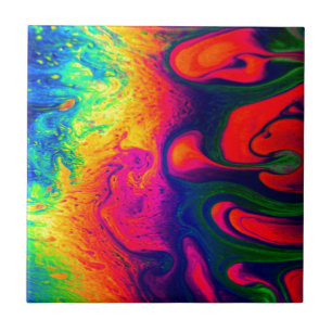 Colourful Unique Rainbow Swirl PERSONALIZE IT Tile