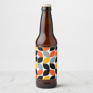 Colourful, unique, trendy, urban leaf concept beer bottle label