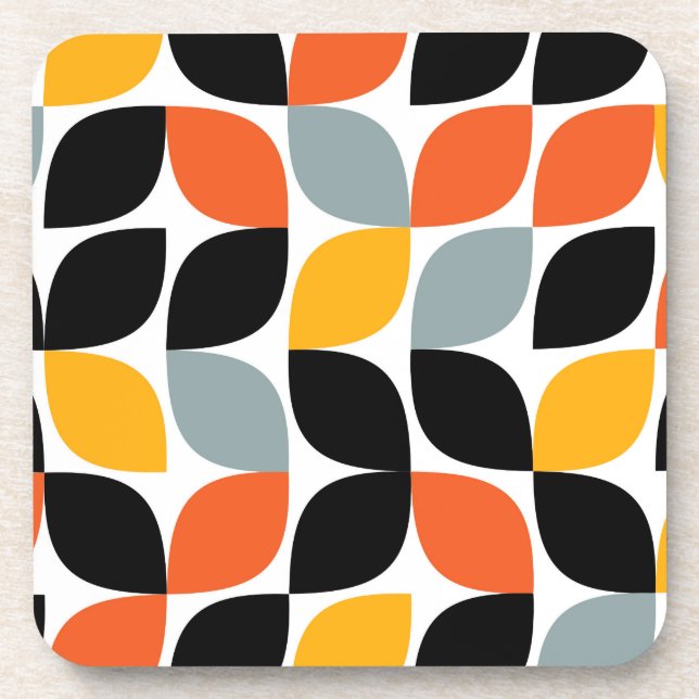 Colourful, unique, trendy, urban leaf concept coaster (Front)