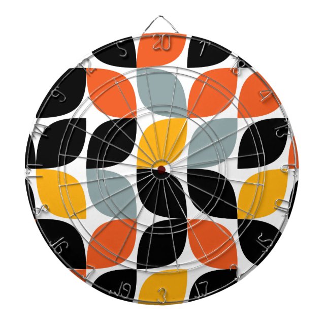 Colourful, unique, trendy, urban leaf concept dartboard (Front)