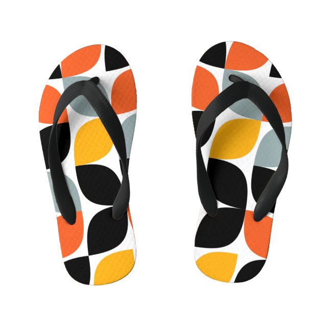 Colourful, unique, trendy, urban leaf concept kid's jandals (Footbed)