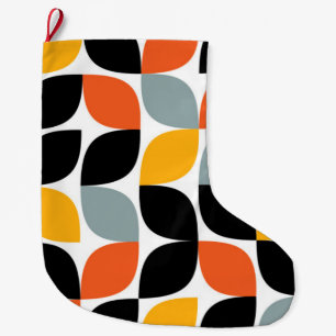Colourful, unique, trendy, urban leaf concept large christmas stocking