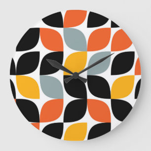 Colourful, unique, trendy, urban leaf concept large clock