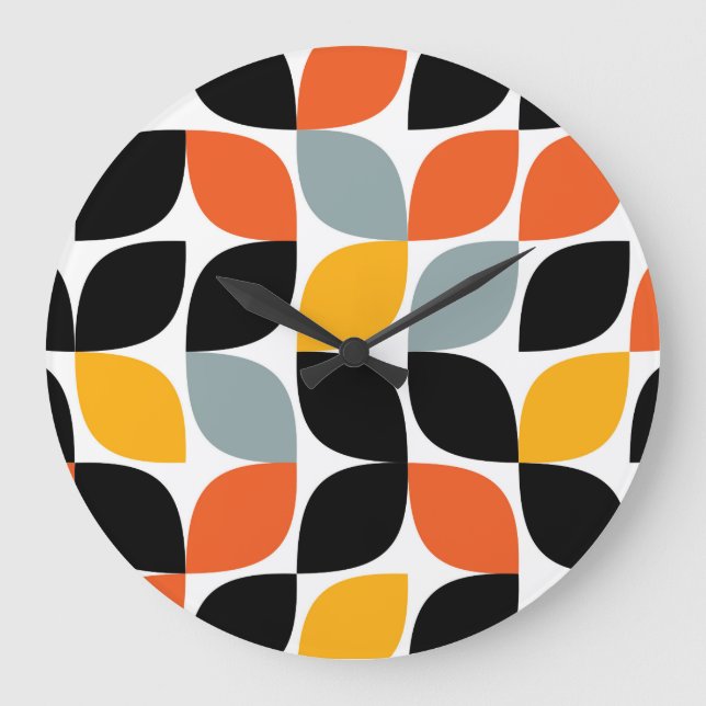 Colourful, unique, trendy, urban leaf concept large clock (Front)