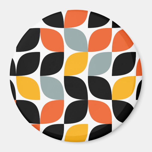 Colourful, unique, trendy, urban leaf concept magnet (Front)