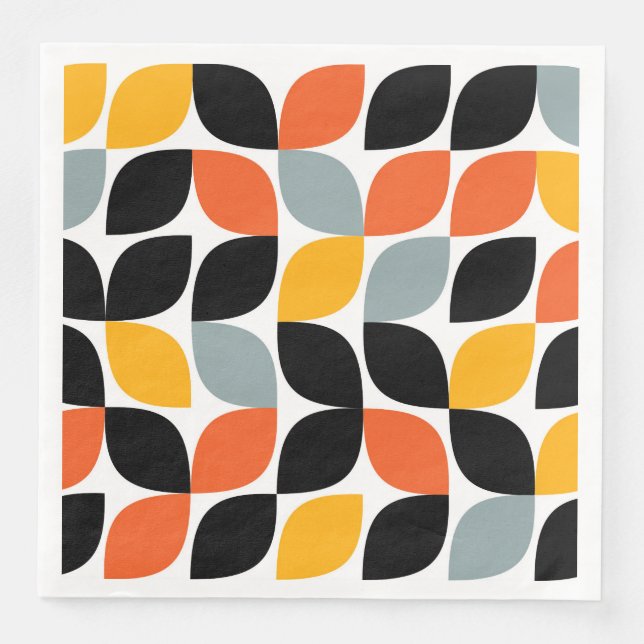 Colourful, unique, trendy, urban leaf concept napkin (Front)