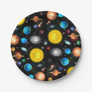 Colourful Universe Astronomy Space Paper Plates