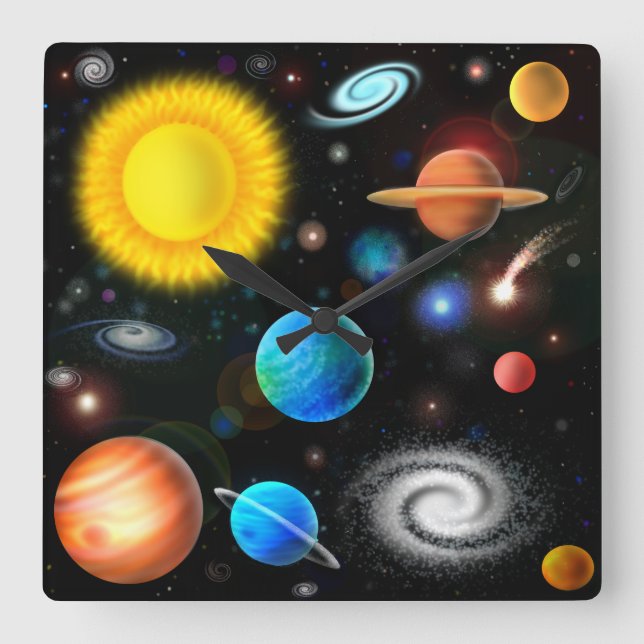 Colourful Universe Astronomy Space Wall Clock (Front)
