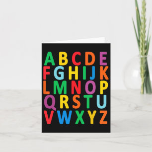 Colourful Uppercase Letters Alphabet Learn Abc Boy Card
