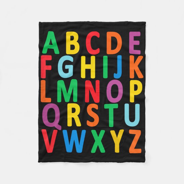 Colourful Uppercase Letters Alphabet Learn Abc Boy Fleece Blanket (Front)