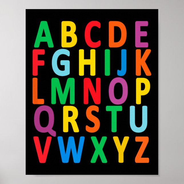 Colourful Uppercase Letters Alphabet Learn Abc Boy Poster (Front)