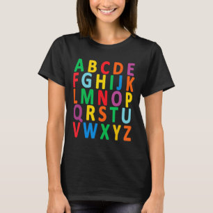 Colourful Uppercase Letters Alphabet Learn Abc Boy T-Shirt