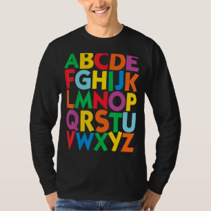 Colourful Uppercase Letters Alphabet Learn Abcs Bo T-Shirt