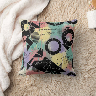 Colourful Urban Graffiti Pattern (10) Cushion