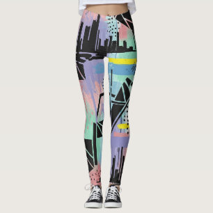 Colourful Urban Graffiti Pattern (11) Leggings