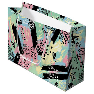 Colourful Urban Graffiti Pattern (12) Large Gift Bag