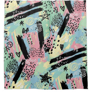Colourful Urban Graffiti Pattern (12) Shower Curtain