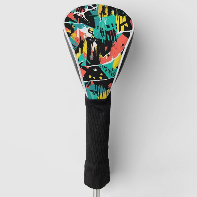 Colourful Urban Graffiti Pattern (13) Golf Head Cover (Front)