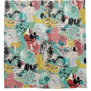Colourful Urban Graffiti Pattern (2) Shower Curtain